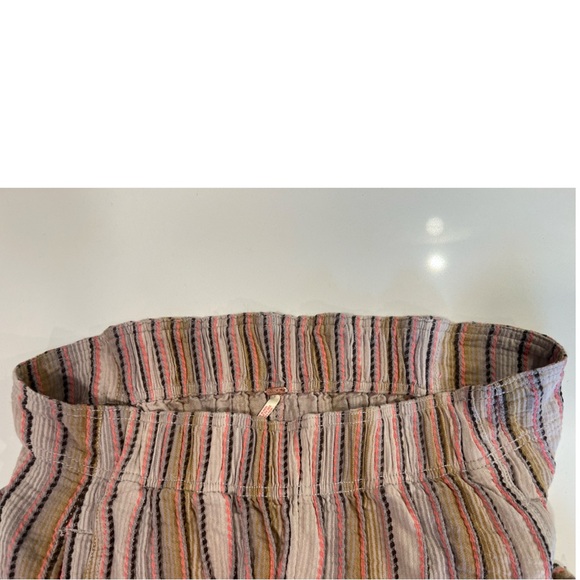 Free People Striped Wide-Leg Pants in Tan and Pink - Picture 10 of 10